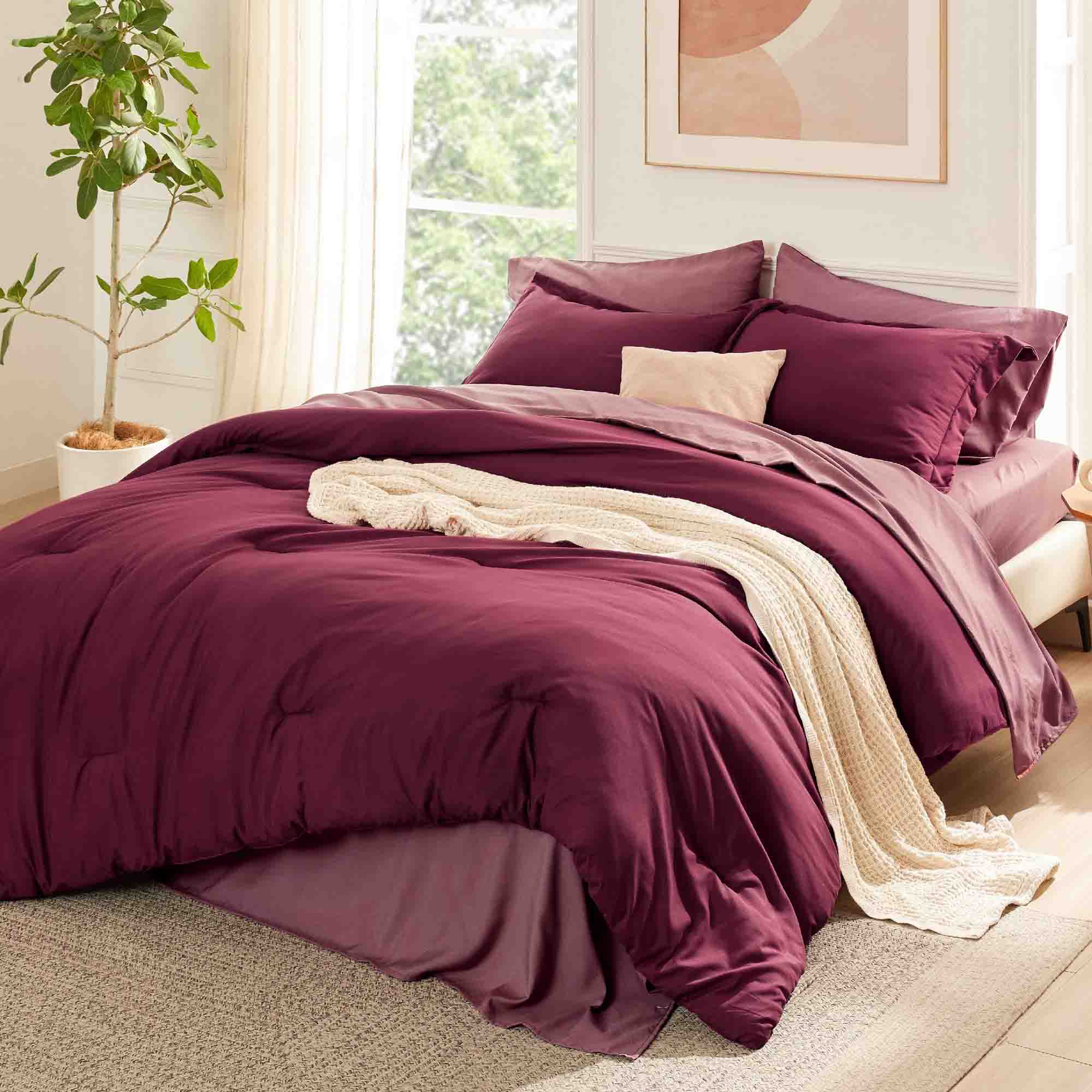 Bedroom Redecoration-7 Pieces King Comforter Bed-in-a-Bag Set