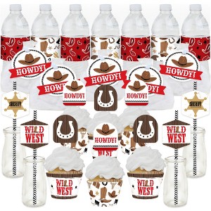 Big Dot of Happiness Western Hoedown - Wild West Cowboy Party Favors and Cupcake Kit - Fabulous Favor Party Pack - 100 Pieces - 1 of 4
