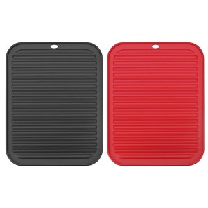 Unique Bargains Dish Drying Mat Set Reusable Sink Drain Pad Heat Resistant Suitable for Kitchen 2 Pcs - 1 of 4