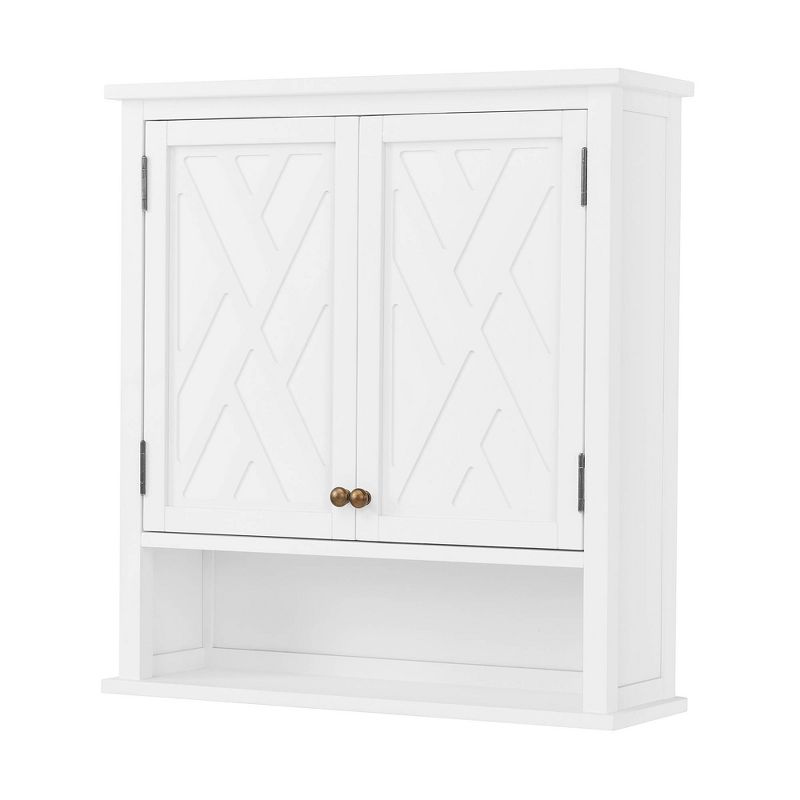 Coventry Wall Mounted Bath Storage Cabinet with Two Doors White - Alaterre Furniture, 4 of 10