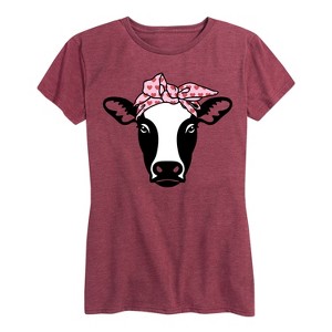 Women's - Instant Message - Cow Heart Bandana Short Sleeve Graphic T-Shirt - 1 of 4