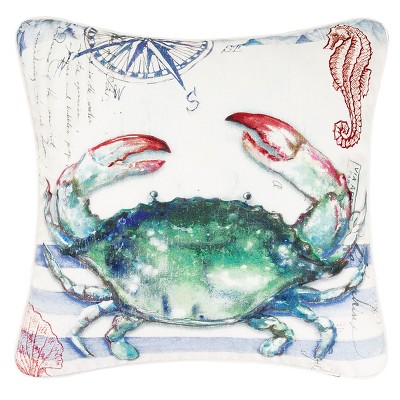 C&F Home 18" x 18" Blue Crab High Definition Pillow