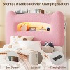 Twin Size Upholstered Bed Frame, Boucle Princess Platform Bed, with 2-Tier Storage Headboard & Drawer for Kids / Girls / Boys - 3 of 4