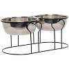 YML 7-Inch Wrought Iron Stand with Double Stainless Steel Feeder Bowls - 3 of 4