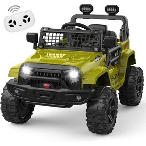 Jojoka 12V Ride on Truck Car for Kids, Battery Powered Electric Toys Vehicles with Remote Control, Spring Suspension, Lights, Bluetooth, 2 Speeds - 1 of 4