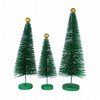 Cody Foster 18.0 Inch Green Glitter Trees 3 Pc Set Christmas Village Decorate Bottle Brush Trees - 3 of 3