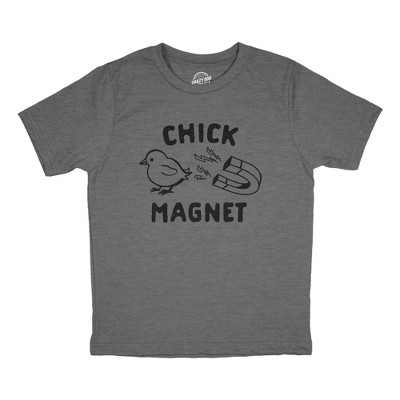 Youth Chick Magnet T Shirt Funny Cut Baby Chicken Novelty Tee - Crazy Dog Youth T Shirt