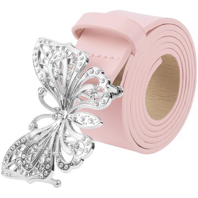 INSPIRE CHIC Women's Fashion Versatile Rhinestone Butterfly Buckle Belt