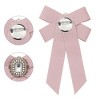 INSPIRE CHIC Women's Ribbon Brooch Elegant Bowtie Rhinestone Bow Ties for Uniform Dress - 3 of 4