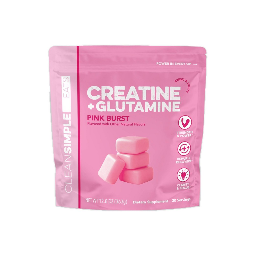 Clean Simple Eats Creatine + Glutamine Pink Burst - 12.8oz/30 servings
