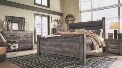 Transitional Weathered Gray 60'' Oak Grain 6-Drawer Dresser