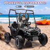 24V Kids UTV Off-Road, 4x4 Electric Truck w/Sunshade, Remote, LED Lights, Shock Absorber, Horn & Music Player - 3 of 4