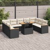 vidaXL Garden Sofa Set Black PE rattan Large Adjustable Armrests - Black and Cream with Storage - 2 of 4