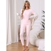 INSPIRE CHIC Women's Thermal Underwear Sets Long Sleeve Shirt with Leggings Cold Winter Base Layer Pajamas Set - 2 of 4
