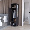 Gulches Modern 63" Tall Wardrobe Cabinet, One-Door, Black Finish, Mirror, 3 Shelves, Hanging Rod - 2 of 4