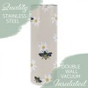 Elanze Designs Bee Flower Pattern Yellow Cream 20 ounce Stainless Steel Travel Tumbler - 3 of 4