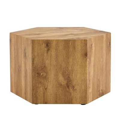 FURNIinspire Coffee Tables Modern MDF Coffee Table with Patterned Texture Design for Living Room and Interior Decoration, Brown, 23.6"*27"*16.5"