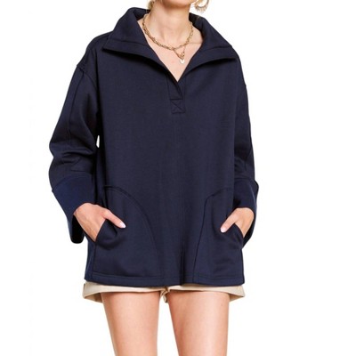Women's Together At Last Collared Pullover - JADE BY JANE