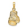 Black Bow Jewelry 14k Yellow Gold 2D Boxing Glove Pendant - 3 of 4