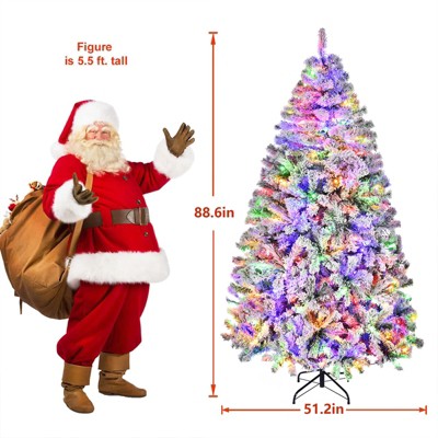 6ft Snow Flocked Pine Christmas Tree with Lights