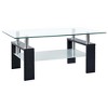 vidaXL Coffee Table Black and Transparent Tempered Glass, Melamine - 2 of 4