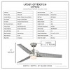 Urban Ambiance Luxury Modern Ceiling Fan 15''H x 56''W,  Hand-Painted Silver Finish,  Melbourne Collection, UHP9252 - 3 of 4