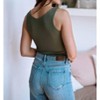 Women's Jersey Double Lined V-Neck Cropped Tank - Veronica M - 2 of 4