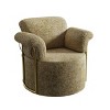 360° Swivel Boucle Barrel Chair, Upholstered Armchair with Gold Metal Legs, Comfortable Round Accent Chair for Living Room - Koiai - 4 of 4