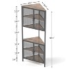 NicBex Bookcases for Living Room 5-Tier Corner Open Shelf Bookcase Storage Shelf with Metal Mesh Door for Home Office, Kitchen - 4 of 4