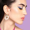 SOHI Women's White Snowball Drop Earrings - 3 of 3