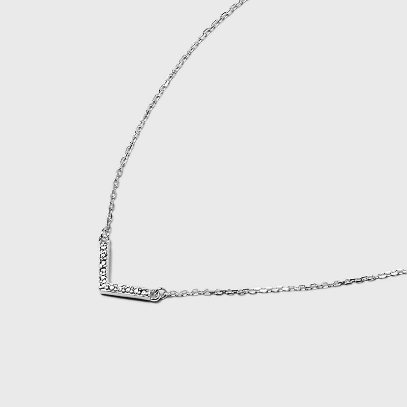 Sterling Silver Cubic Zirconia Chevron Chain Necklace - A New Day&#8482; Silver, 5 of 6