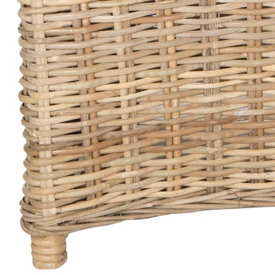 Gray Rattan Transitional Accent Arm Chair