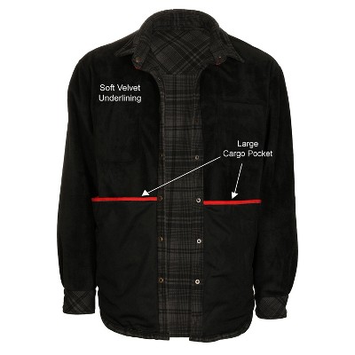GIOBERTI Men's Checkered Flannel Jacket, Gray / Royal Blue / Black, XX-Large — фото 4