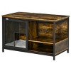 Furniture Style Cat Kennel with Cushion,Indoor Dog Crate End Table with Sliding Doors And Storage–LAOTIES - 3 of 4