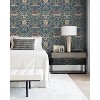 NextWall Acanthus Floral Peel and Stick Wallpaper Blue Denim: Vintage Botanical Vinyl, Self-Adhesive, Washable, 30.75 Sq Ft Coverage - 2 of 4