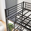 NicBex Triple Twin Floor Bunk Bed,Metal Bunkbeds with Ladder and Full-Length Guardrail,Space-Saving Bunk Bed Platform for Teens&Adults,Black - 4 of 4