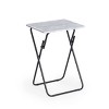 Homy Casa Joey Set of 2 Foldable Side Tables with Metal Frame, Modern TV Tray Tables for Living Room - 4 of 4