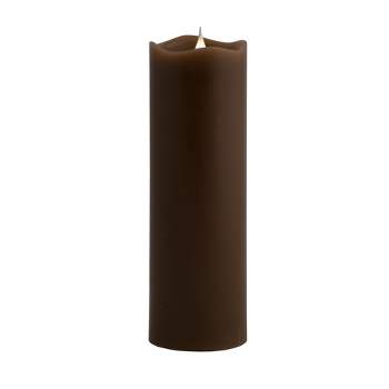 Solare 3x9 Chocolate Melted Top 3D Virtual Flame Candle