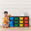ECR4Kids Streamline 12 Cubby Tray Cabinet with Scoop Front Storage Bins, 3x4, Grey Wash - 4 of 4