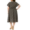 Agnes Orinda Women's Stylish Plus Size Trendy Smocked Waist A-Line Flowy Midi Sundresses - 4 of 4