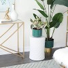 Contemporary Ceramic Quartrefoil Accent Table White - Olivia & May: Round Drink Table, No Assembly Required - 2 of 4