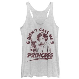 Women's Star Wars Leia Don't Call Me Princess Racerback Tank Top - 1 of 3
