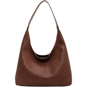 Leather Tote Bag for Women Top-handle Shoulder Bag, Hobo Bags Large Capacity Soft Vegan Crossbody Handbag Underarm - 1 of 4