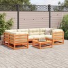 vidaXL Garden Sofa Set Wax brown Solid pine wood, Oxford fabric, PP cotton - 3 of 4
