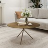 POVISON Round Coffee Table, Italian-style Lotus Leaf-shaped Coffee Table, 35.43"-CT8088BR90 - 2 of 4