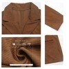 Womens Blazer Trendy Textured Fashion Tiny Corduroy Lapel Neck Blazers Faux Double Breasted Coats with Faux Flat Pocket - 3 of 4