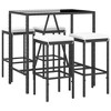 vidaXL Patio Bar Set Outdoor Garden Table with Stool with Cushions Poly Rattan - Black 43.3" Table Length 4 Piece - 3 of 4