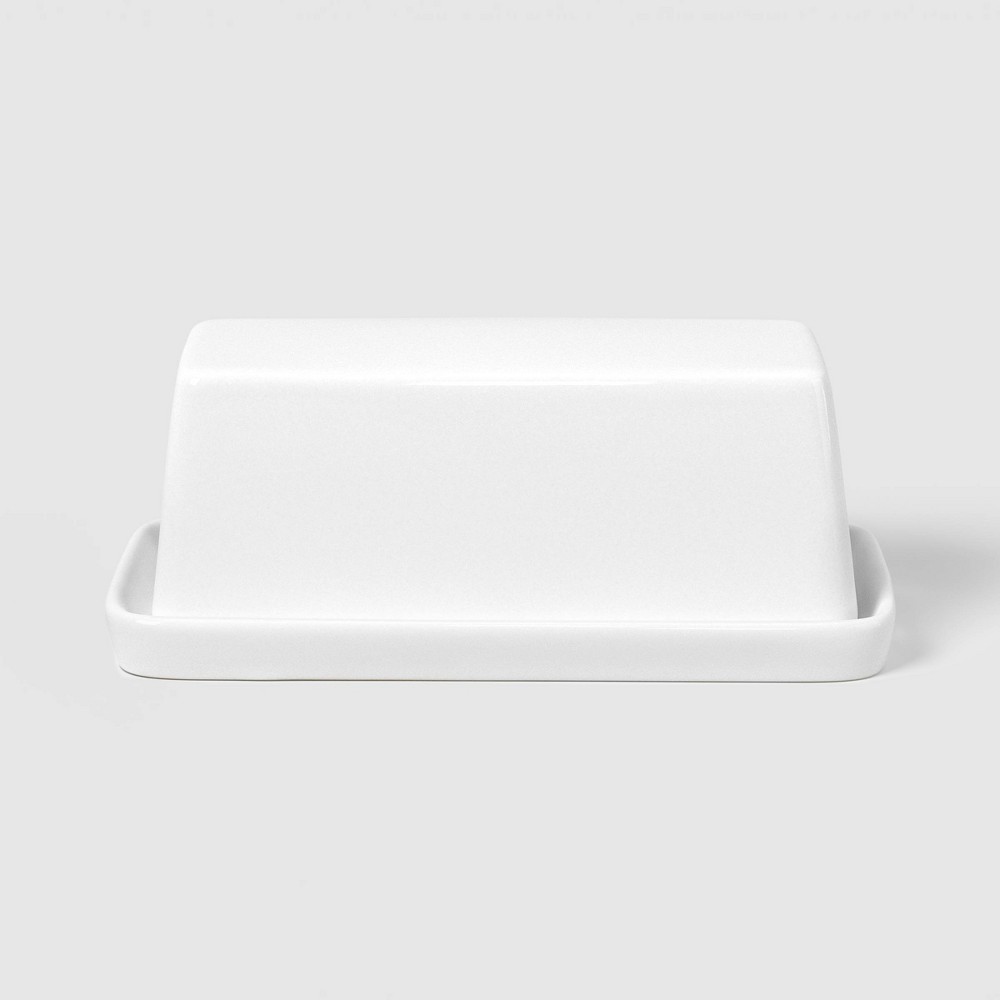 Photos - Serving Pieces Stella 2pc Stoneware Ceramic Butter Dishes White - Threshold™