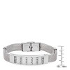 Steeltime Men's stainless steel mesh id bracelet with Greek key accent - 3 of 4