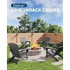 coucheta Modern HDPE Plastic Adirondack Chair Set of 4 - Oversize Weather Resistant Outdoor Patio Chairs with Wooden Textured, for Deck, Pool, Yard - 3 of 4